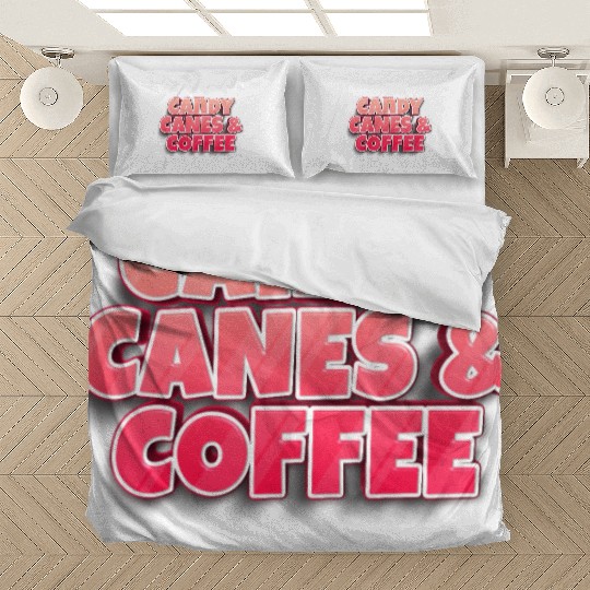 Candy Cane Candy Canes And Coffee Bedding Sets