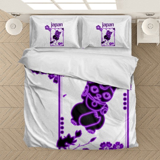 Japan Neon lucky Cat Bedding Sets