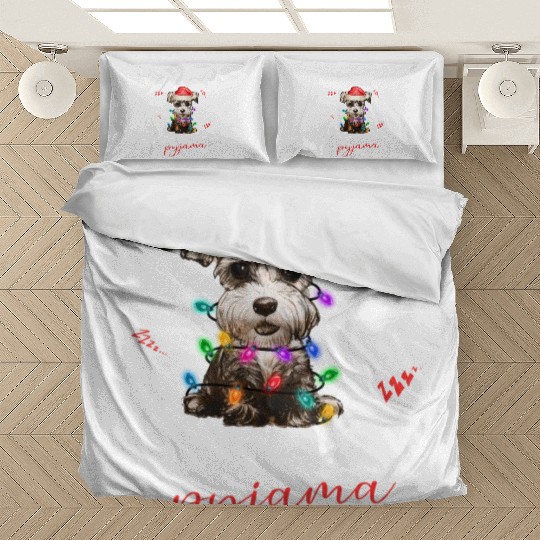 Winter Christmas Pyjama Miniature Schnauzer Bedding Sets