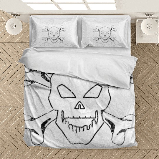 Textured Skull And Crossbones Bedding Sets