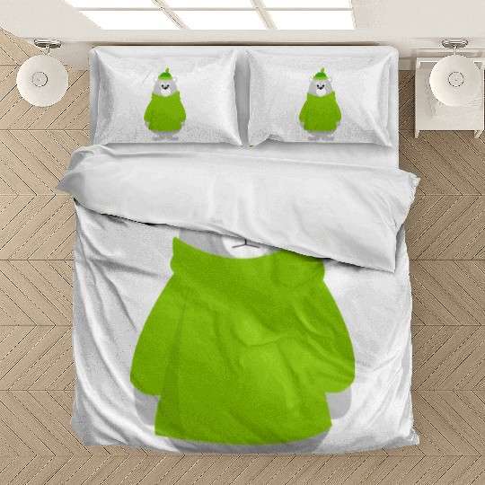 Green teddy bear lover Bedding Sets