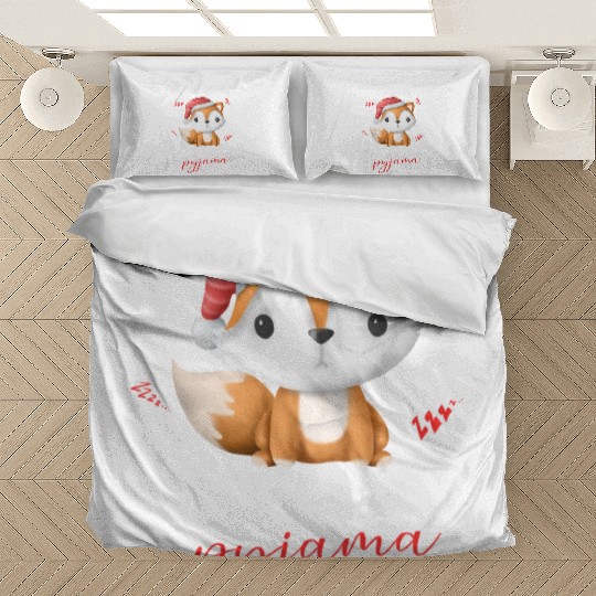 Winter Christmas Pyjama Fox Bedding Sets
