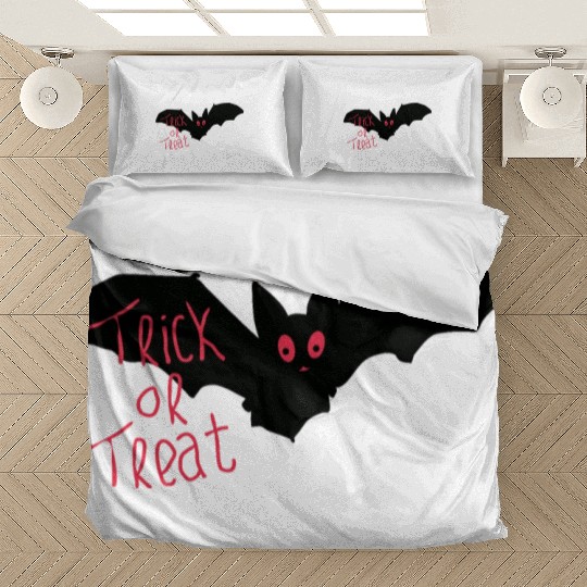 cute bat silhouette for halloween Bedding Sets