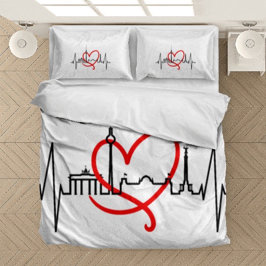 Berlin Skyline Heartbeat Germany Fan I Love Berlin Bedding Sets