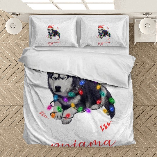 Winter Christmas Pyjama Husky Bedding Sets