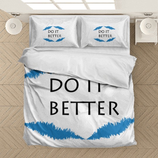 Do It Better Logo Design Black Blue Bedding Sets