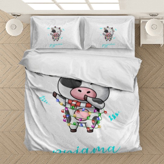 Winter Christmas Pyjama Cow Bedding Sets