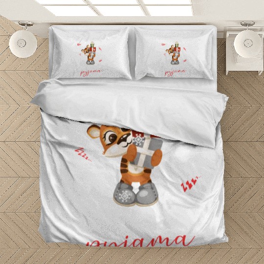 Winter Christmas Pyjama Tiger Bedding Sets