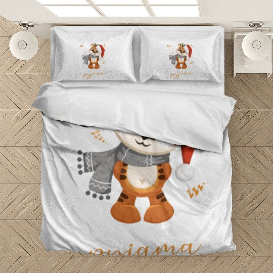 Winter Christmas Pyjama Tiger Bedding Sets