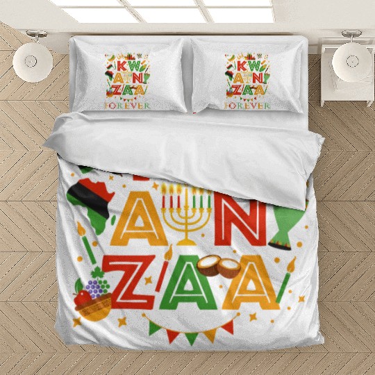 Happy Kwanzaa Forever Christmas Blessing Kinara Bedding Sets