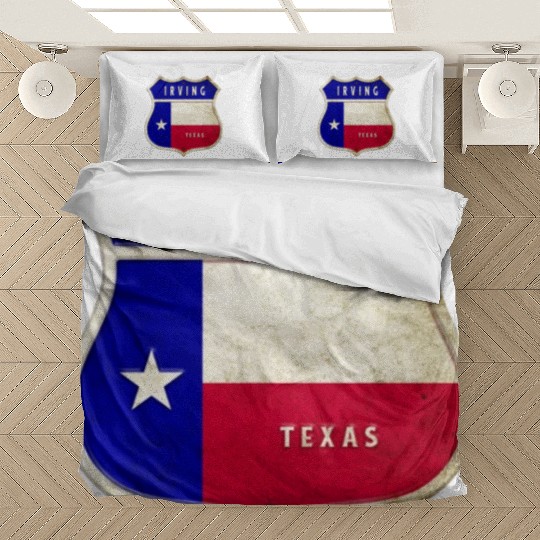 Irving Texas Crest Flag Design Bedding Sets