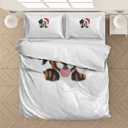 Bernese Mountain Dog Merry Christmas Bedding Sets