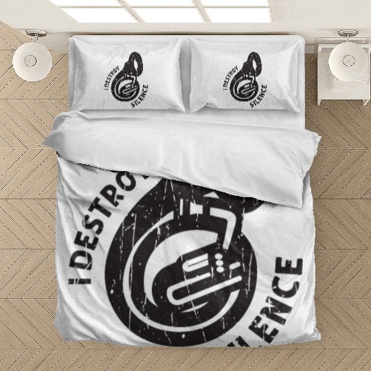 I destroy silence - trombone Bedding Sets