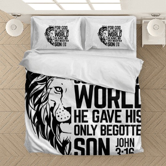 Lion's Embrace - God's Love: John 3:16 Bedding Sets
