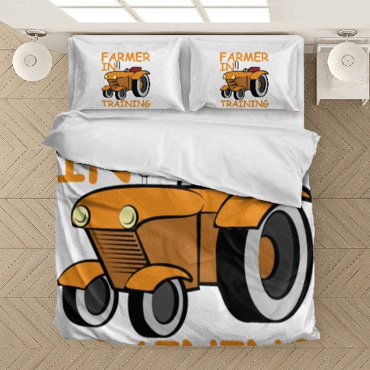Funny Tractor Boy Farmer In Training Bedding Sets