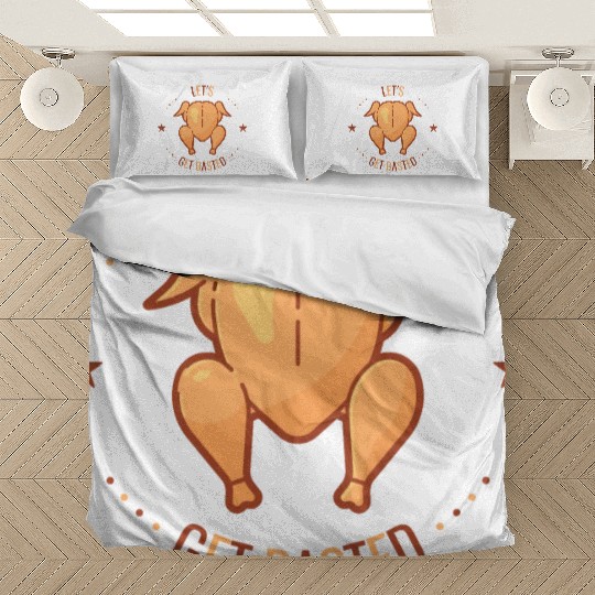 thanksgiving day Let's get basted funny turkey Bedding Sets