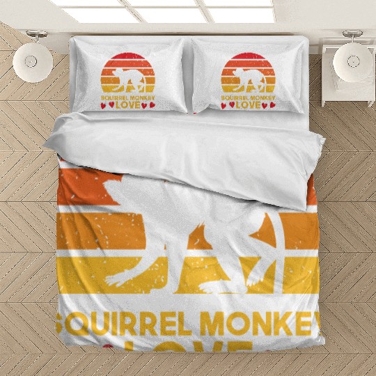 I love squirrel monkeys sunrise design Bedding Sets
