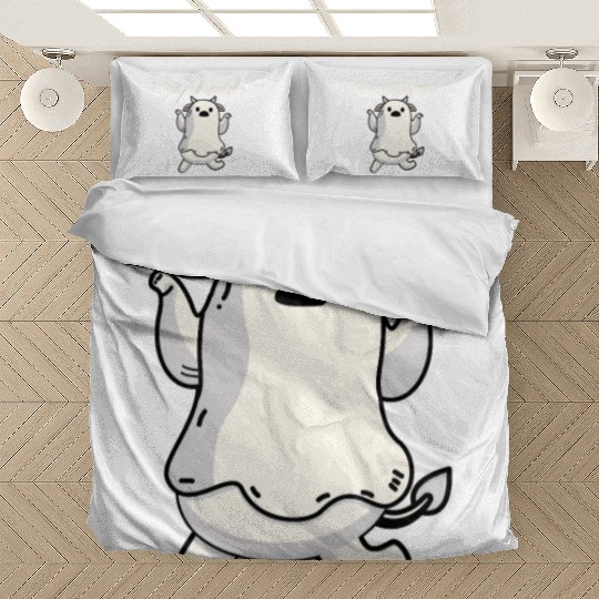 Ghost Cow Moo I Mean Boo Funny Quote Pumpkin Hallo Bedding Sets