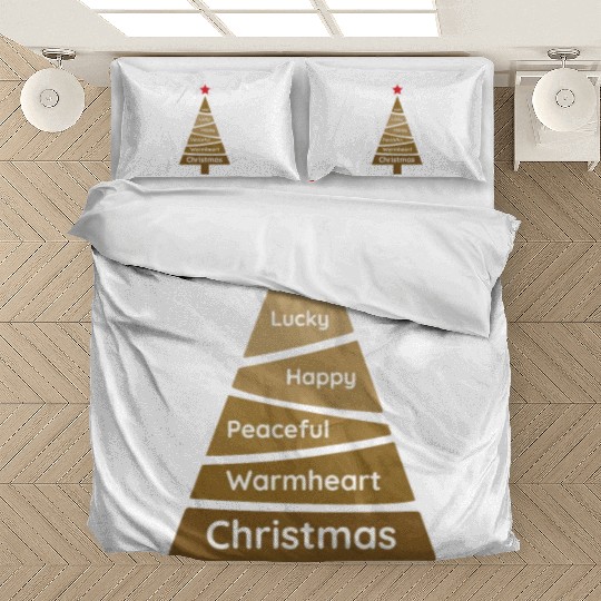 Minimalist Copper Brown Christmas Pine Bedding Sets