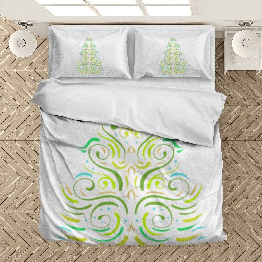 Green Ornaments Christmas Tree For Christmas Bedding Sets