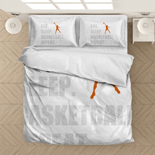 Eat Sleep Basketball Repeat Funny Basketball Bedding Sets