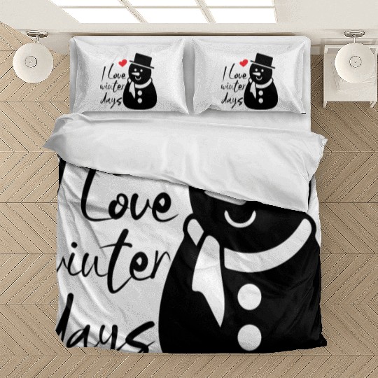 I Love Winter, Snow, Cold And Snowman Bedding Sets