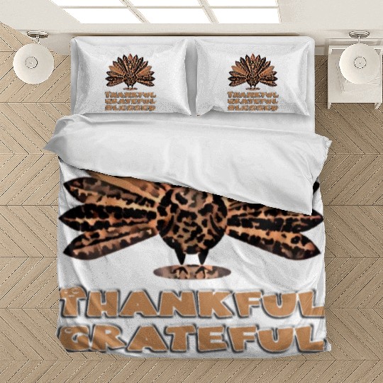 Thankful grateful blessed leopard Bedding Sets