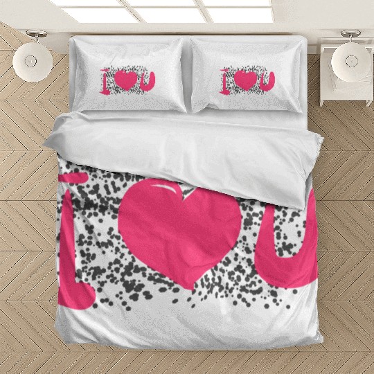 heart pattern dots i love you Bedding Sets