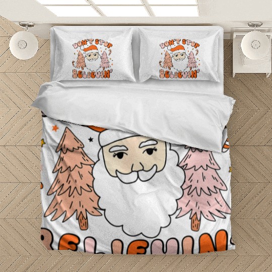 Retro Groovy Don't Stop Believin' Christmas Cute Bedding Sets