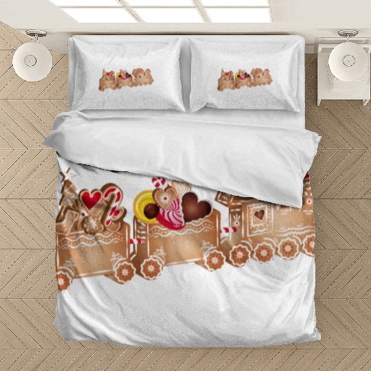 magical 3D gingerbread train for Christmas Bedding Sets
