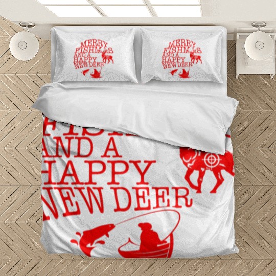 Christmas Bedding Sets, Merry Fishmas And Happy New Deer