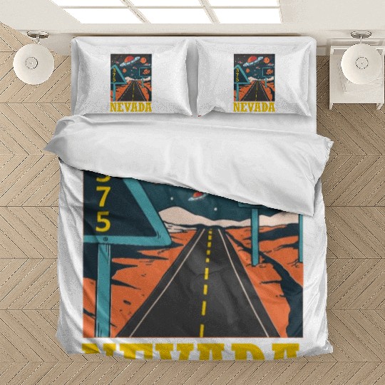 Nevada Highway UFO Science Alien Abduction United Bedding Sets