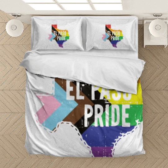 El Paso Pride Gay Lesbian Queer Texas Rainbow Flag Bedding Sets