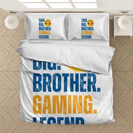 SON BROTHER GAMING LEGEND for gamer textured text Bedding Sets