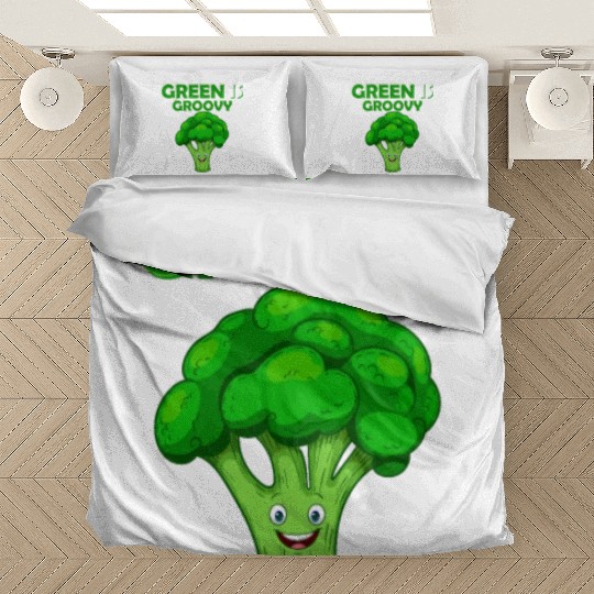 Green Is Groovy Vegetable Broccoli Bedding Sets