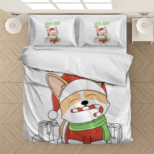 Holly Jolly Corgi Bedding Sets