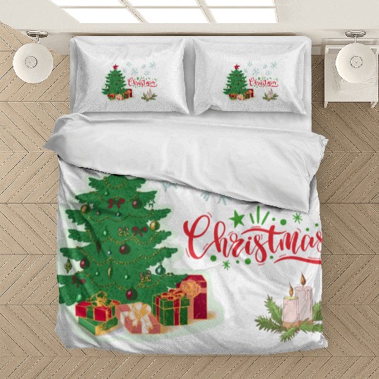 Merry Christmas Tree and Candles Bedding Sets