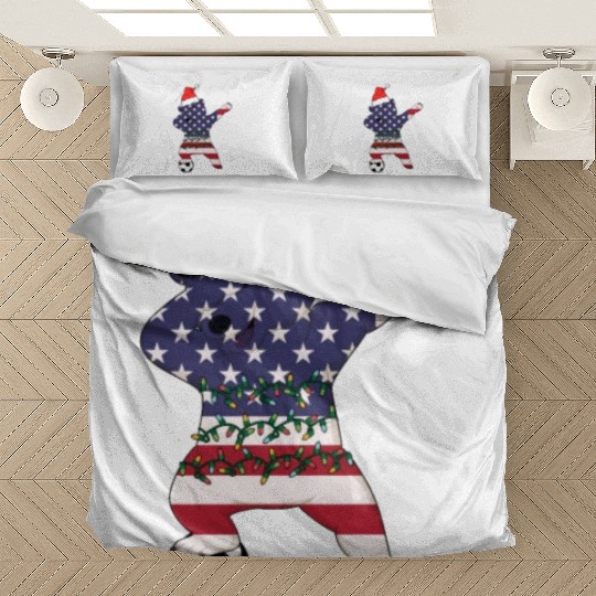 Soccer Boy Dabbing Polar Bear Christmas Hat Bedding Sets