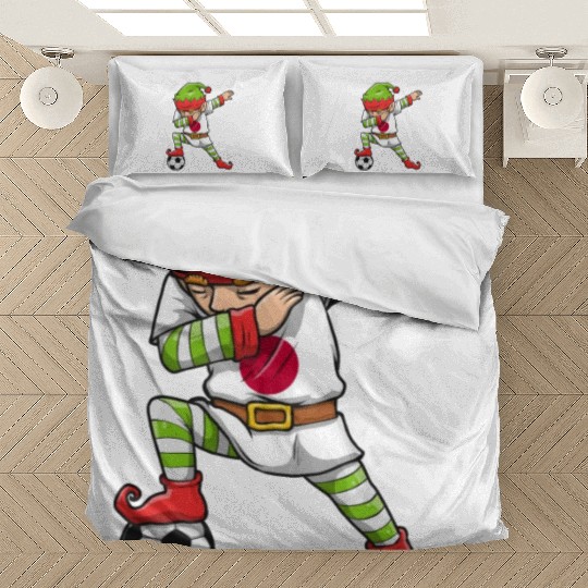 Soccer Boy Dabbing Elf Squad Christmas Jersey Bedding Sets