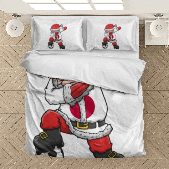 Soccer Boy Dabbing Santa Christmas Jersey Japan Bedding Sets