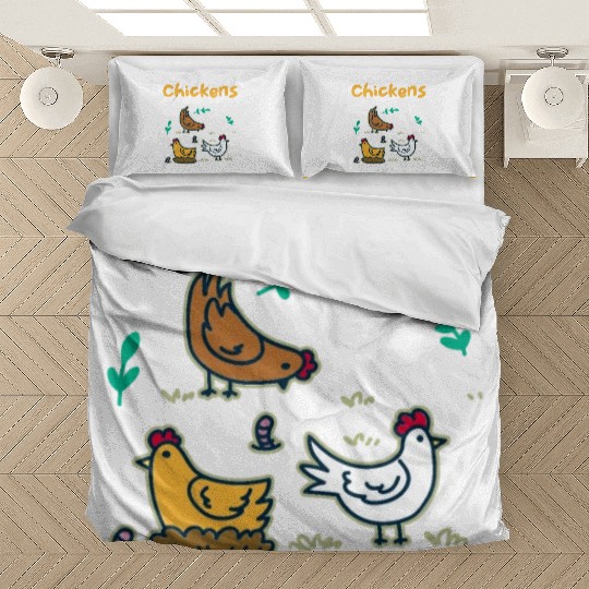 Chickens Are Like Potato Chips Funny Chicken Bedding Sets