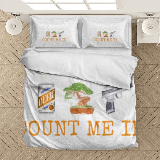 Bonsai Miniature Trees Gardening Beer Drinking Gun Bedding Sets