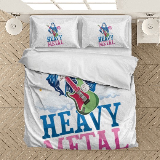 Grim Bone Unicorn Rainbow Metal Music Heavy Rock Bedding Sets
