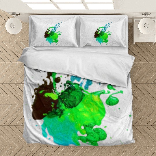 1:1 poster green blops Bedding Sets