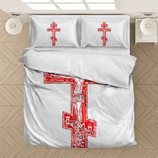 Russian Orthodox Three Bar Cross Classic Bedding Sets