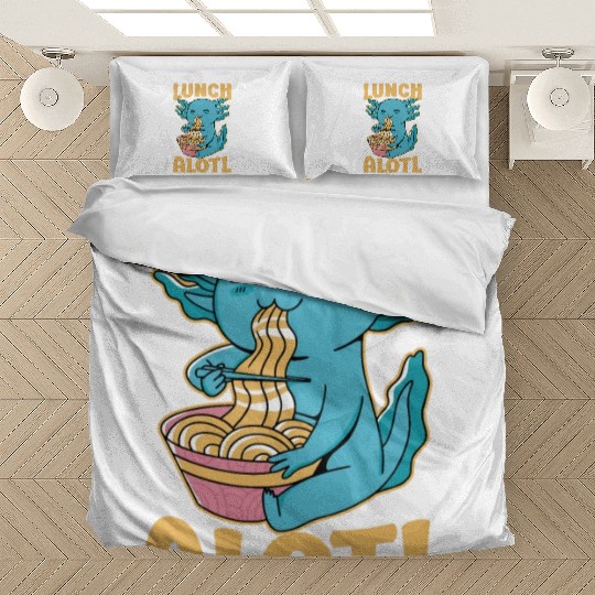Axolotl Eating Ramen Funny Lunchalotl Bedding Sets