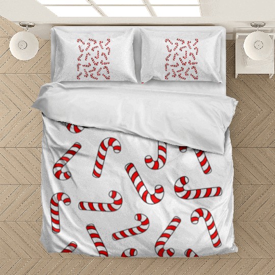 Christmas Candy Cane Kids Candy Canes Pajamas Bedding Sets