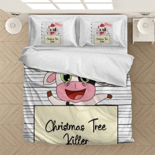 cow christmas funny prison Bedding Sets