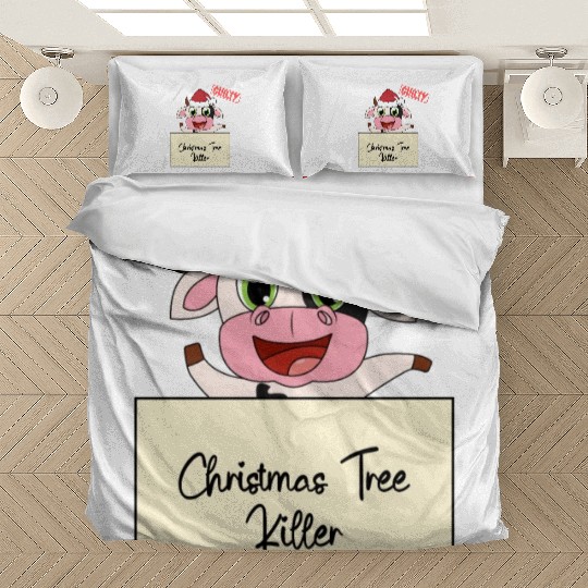 cow christmas funny prison Bedding Sets