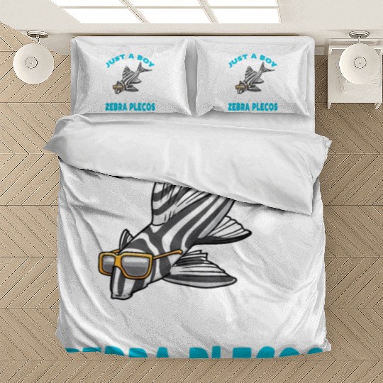 Just A Boy Who Loves Zebra Plecos Fish Aquarium Bedding Sets